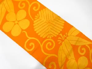 唐草に松竹梅模様織り出し 本袋帯